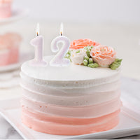 Age 2 Glitter Numeral Moulded Pick Candle Iridescent