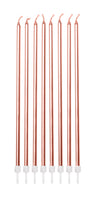 Extra Tall Candles Metallic Rose Gold with Holders