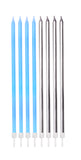 Extra Tall Candles Pastel Blue Metallic Mix with Holders