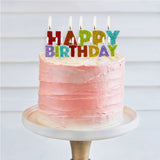 Happy Birthday Pick Candles Rainbow Glitter