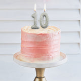 Age 1 Glitter Numeral Moulded Pick Candle Silver