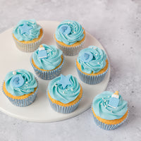 Baby's Bottle Sugar Toppers Blue