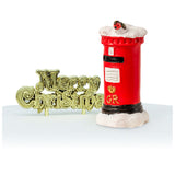 Classic Post Box Resin Cake Topper & Gold Merry Christmas Motto