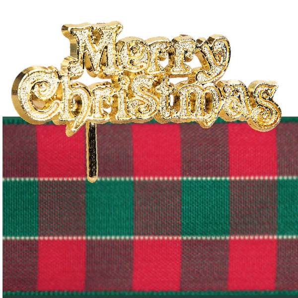 Christmas Merriment Extra Wide Ribbon & Motto Kit Gold