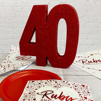 Ruby Anniversary Lunch Napkins 3 ply Foil Stamped