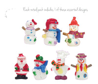 Festive Fun Plastic Cake Topper Picks & Gold Merry Christmas Motto