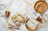 Golden Anniversary Paper Flag Bunting Foil Stamped