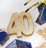 Number 40 Glitter Table Decoration Gold