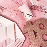 Number 18 Glitter Table Decoration Rose Gold