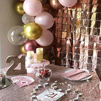 Number 21 Glitter Table Decoration Rose Gold