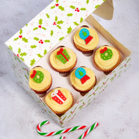 Holly Cupcake Box for 6 Cupcakes