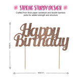 Glitter Happy Birthday Cake Topper Rose Gold