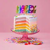 Rainbow Happy Birthday Cake Topper Foil