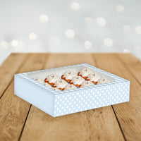 Blue Gingham Cupcake Box for 12 Cupcakes