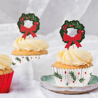 Merry Christmas Wreath Cupcake Kit