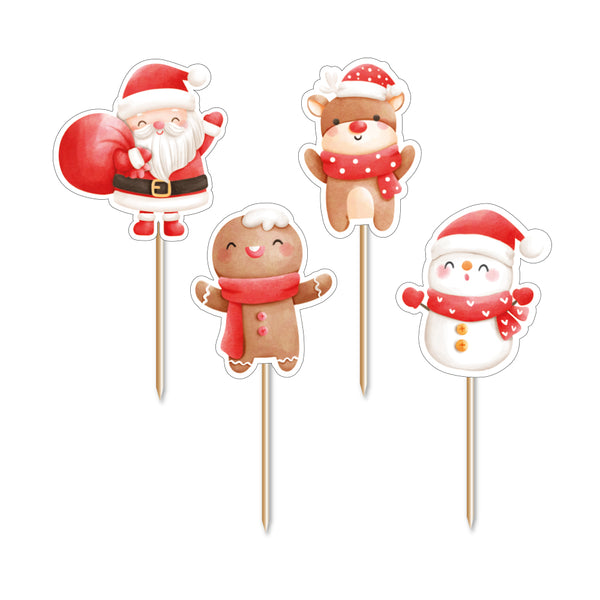 Santa and Friends Cupcake Toppers