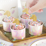 Glitter Unicorn Cupcake Toppers Gold