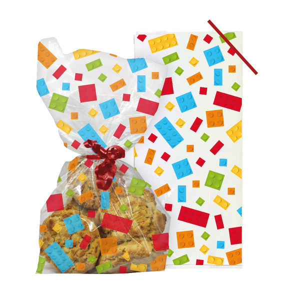 Building Blocks Cello Treat Bags with Twist Ties