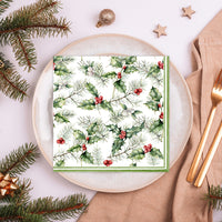 Tiflair Holly & Mistletoe Lunch Napkins 3 ply