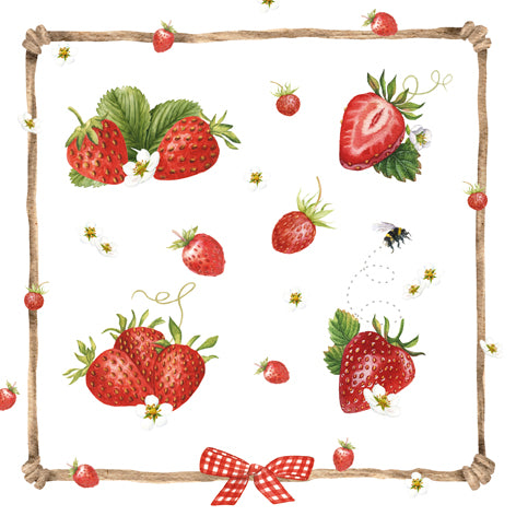 Tiflair Strawberry & Bumblebee Lunch Napkins 3 ply