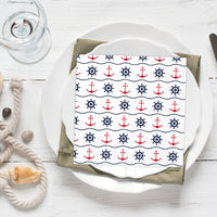 Tiflair Nautical Anchor and Wheel Print Lunch Napkins 3 ply