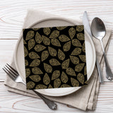 Ti Flair Black and Gold Foliage Lunch Napkins 3 ply