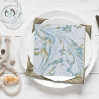 Tiflair Soft Blue Marble Lunch Napkins 3 ply