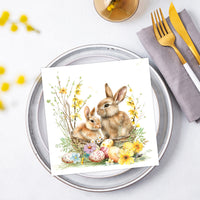 Tiflair Easter Basket with Bunnies Lunch Napkins 3 ply