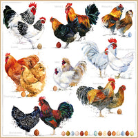 Tiflair Farmyard Chickens Lunch Napkins 3 ply