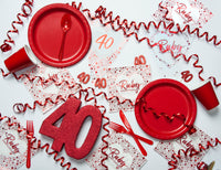 Ruby Anniversary Paper Flag Bunting Foil Stamped