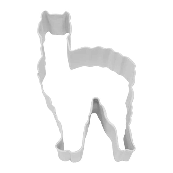 Llama Poly-Resin Coated Cookie Cutter White