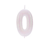 Age 0 Glitter Numeral Moulded Pick Candle Iridescent