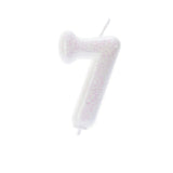 Age 7 Glitter Numeral Moulded Pick Candle Iridescent