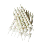 Glitter Candles White with Holders