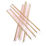 Extra Tall Candles Pastel Pink Metallic Mix with Holders