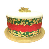 Cake Frills Holly Print with Plain Centre Assortment