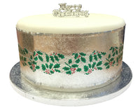 Cake Frills Plain Print with Holly Centre Assortment