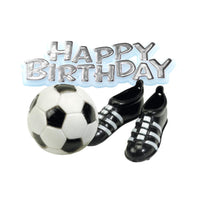 Football, Boots & Happy Birthday Motto Cake Topper Kit