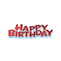 Happy Birthday Motto Cake Topper Red