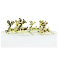 Reindeer Plastic Cake Topper Picks Gold