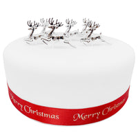 Reindeer Plastic Cake Topper Picks Silver