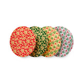 Individually Wrapped Holly Print Round Boards Assortment 10in