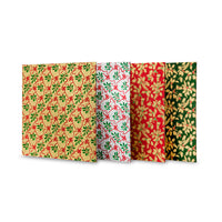 Individually Wrapped Holly Print Square Boards Assortment 10in