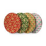 Individually Wrapped Assorted Holly Print Round Drums Assortment 10in