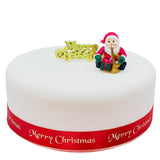 Toy Shop Santa Claus Plastic Cake Topper Picks & Gold Merry Christmas Motto Assortment (2 of each design)