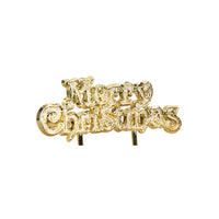 Merry Christmas Motto Cake Topper Gold