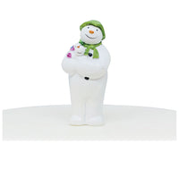 The Snowman™ holding The Snowdog Resin Cake Topper Luxury Boxed