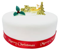 Golden Reindeer Scene Cake Decorating Kit