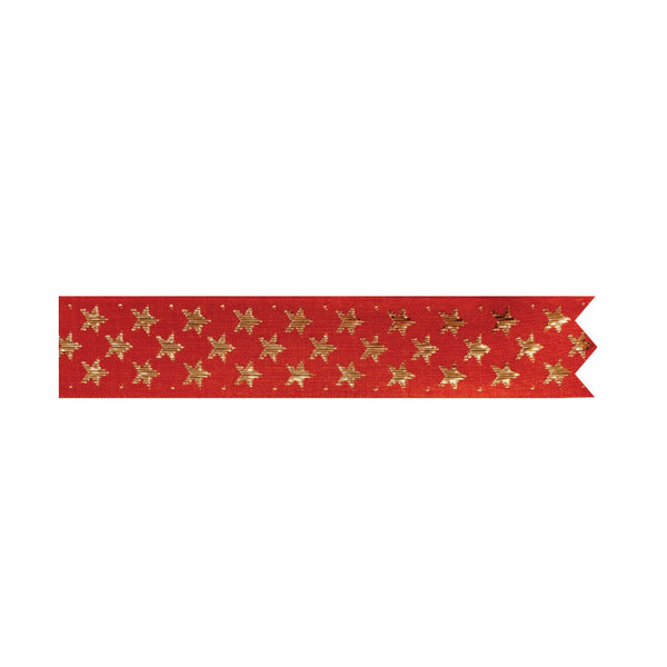 Shimmering Stars Ribbon Red & Gold