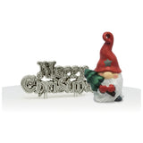 Christmas Gonk Resin Cake Topper & Silver Merry Christmas Motto